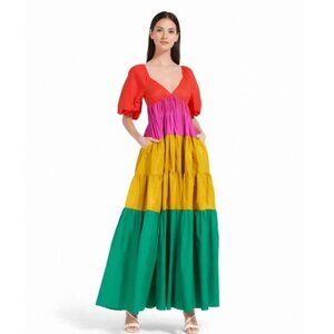 NWT Staud Meadow Colorblock Maxi Dress